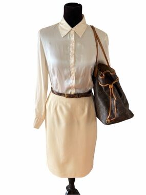 Vintage 80s Ellen Tracy Wool Gaberdine Skirt